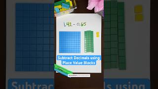 ✨Subtract decimals with hands on tools #mathhelp #5thgrade #decimals