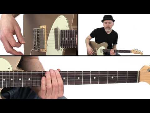 Beginner Blues Rock Guitar Lesson - Pentatonic Picking Exercise 1 Playalong - Jeff McErlain
