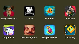 Scary Teacher 3D, GTA: SA, Fishdom, Assassin