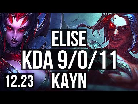 ELISE vs KAYN (JNG) | 9/0/11, Legendary, 300+ games | KR Diamond | 12.23