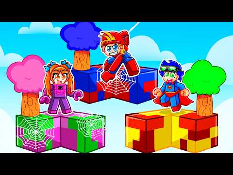 Atrapados en ISLAS de SUPERHEROES en Roblox!