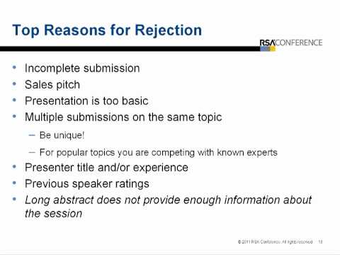 RSA Conference Webcast: Getting Your Session Proposal Accepted in 2012