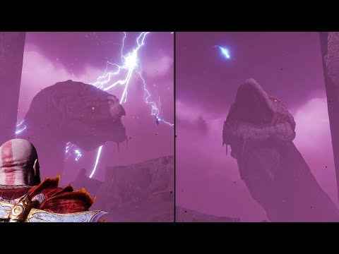 Thor Sends the World Serpent Back in Time to God of War 4 - God of War Ragnarok