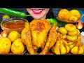 ASMR SPICY WHOLE CHICKEN CURRY EGG CURRY GARLIC ONION CURRY RICE MASSIVE Eating Sounds