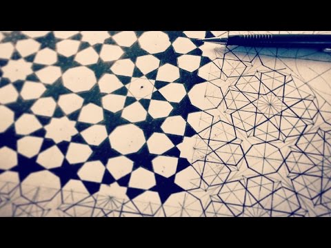 HOW to Draw Islamic Geometric Patterns ✸  8 Fold Rozette Tiling