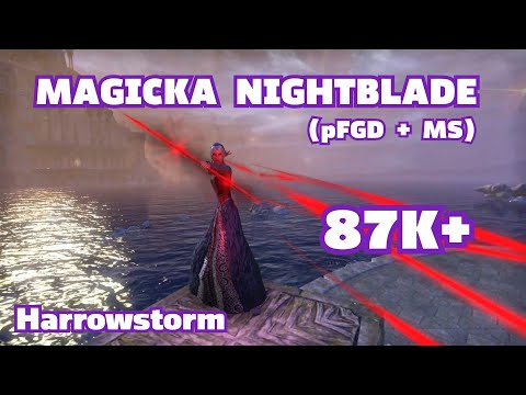 ESO Magicka Nightblade Rotation pFGD + MS 87k (Harrowstorm)