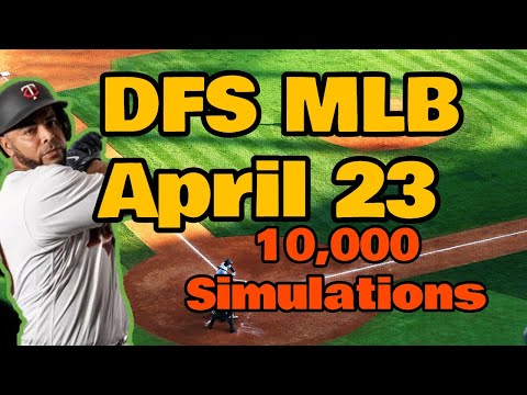 April 23 Top MLB DFS Plays based on 10 000 Simulations in Excel