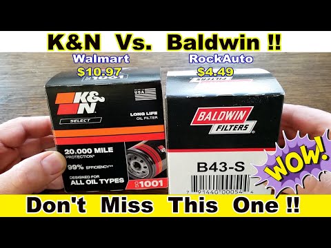 K&N Oil Filter SO1001 vs. Baldwin Oil Filter B43-S Oil Filter Comparison