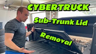 How to remove the 2024 Tesla Cybertruck Sub Trunk Lid  (bed cargo tub lid)