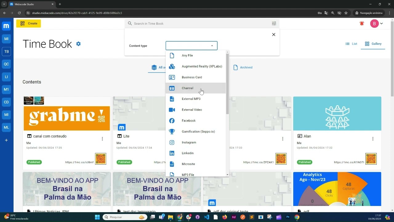 How to Search by Content Type in Midiacode Studio