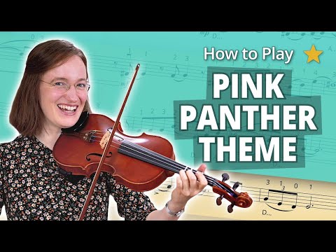 How to Play Pink Panther Theme | Beginner Play-Along Tutorial | Violin Sheet Music + Accompaniment