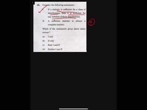Sufficiency and Completeness of Statistics  | UPSC ISS 2025 Paper-2 | Problem-43 | RitwikMath