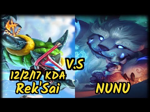 Kirei (REK'SAI) vs NUNU & WILLUMP - 12/2/17 KDA JUNGLE GAMEPLAY - EUW