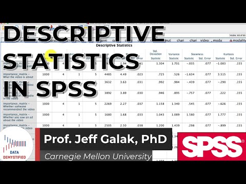 Descriptive Statistics in SPSS (SPSS Tutorial Video #5)