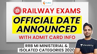 RRB MI Ministerial & Isolated Categories 2020 | Railway Exam Date Out | Check RRB Admit Card Details