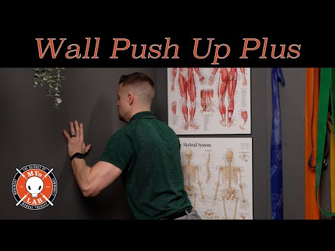 Wall push-up plus demo still