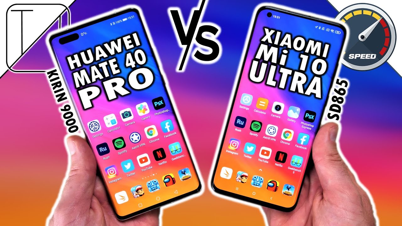 Huawei Mate 40 Pro vs Xiaomi Mi 10 Ultra Speed Test