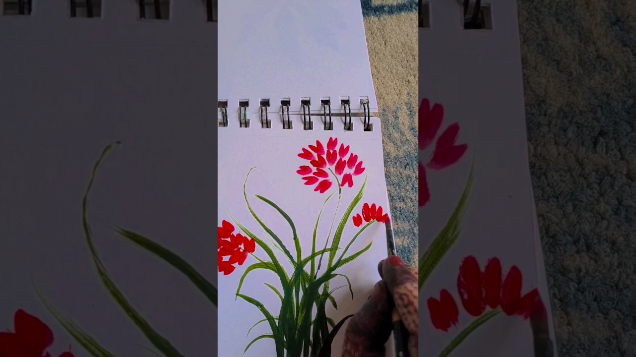 #trending #art #youtubeshorts #painting #flowerdrawing #onestrokepaintingforbeginners