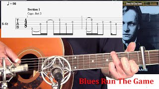 Blues Run The Game : guitar tab demo V2 (Arrangement from J Renbourn, G Allwright and M Dadi)