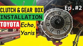 HOW TO INSTALL NEW CLUTCH and GEAR BOX on Toyota Echo, Yaris.Transmission SWAP. Ep. #2
