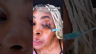 How to remove lash extensions @ home #remove #diy #shorts #permanent #lashes #eyelash #diylashextens