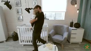 Dětská postýlka Lussi Gekko Kids 120x60. Bílá / Přírodní Buk