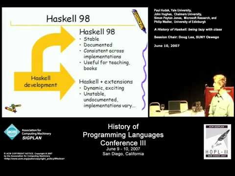 A history of Haskell : being lazy with class -- 2/6