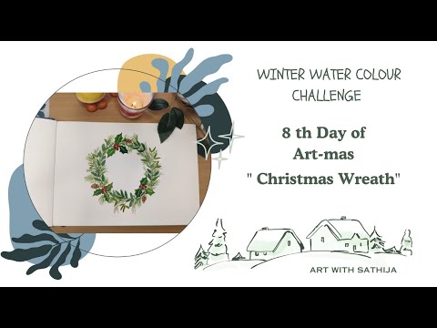 How To Paint A Watercolour Holiday Wreath|Christmas Wreath! Paint a Floral Wreath!