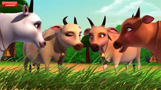 The Tiger and the Cows  Hindi Stories for Kids  In