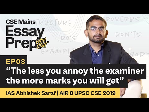 Essay Prep With CTwT E03 | UPSC Mains Essay Reviewed by IAS Abhishek Saraf | AIR 8 CSE 2019