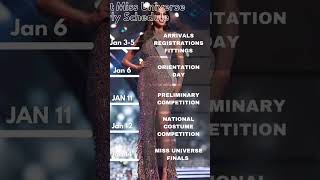 Schedule of the 71st Miss Universe Competition - JAN 2023 #missuniverse #missuniverso #oneuniverse