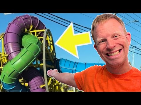 We rode Americas FIRST rotating waterslide