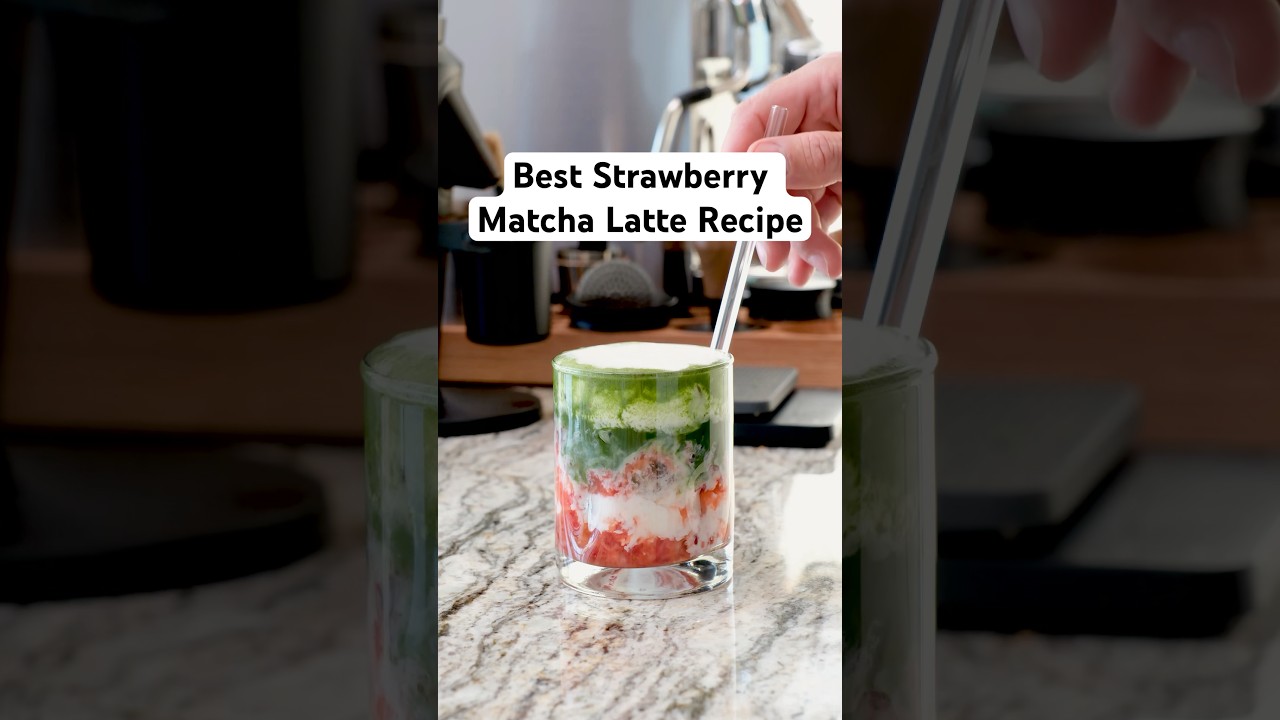 Best Strawberry Matcha Latte Recipe | Creamy, Fruity & Refreshing! #matcha #matchalatte #homebarista