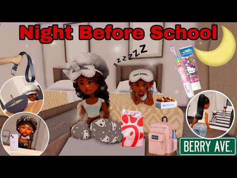 NIGHT BEFORE SCHOOL ROUTINE! *WHOOPINGS ,DOORDASH!?* |Berry Ave Family Roleplay #roblox #berryave