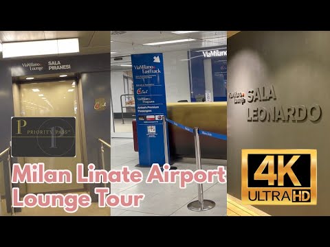 [4K] Milan Linate Airport Lounge Tour | Sala Leonardo & Sala Piranesi | Priority Pass Lounge