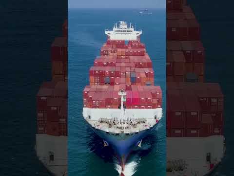 International Ship Container Hauler On Route To Sea Port
