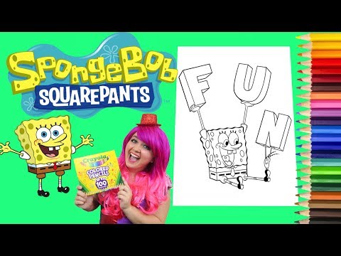 Coloring SpongeBob & Plankton GIANT Coloring Book Page Crayola Colored Pencil | KiMMi THE CLOWN Video
