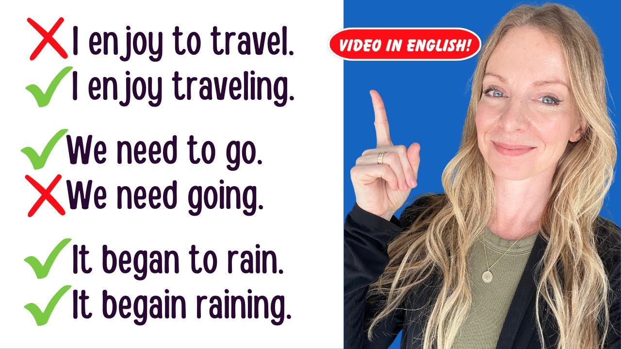 Quando usar o GERÚNDIO ou o INFINITIVO em INGLÊS? - VIDEO IN ENGLISH :)