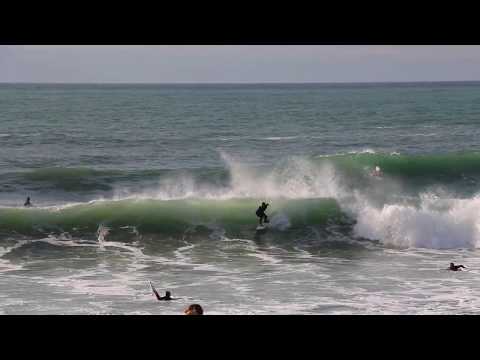 Nice swell brings solid surfing waves to Biarritz Grande Plage