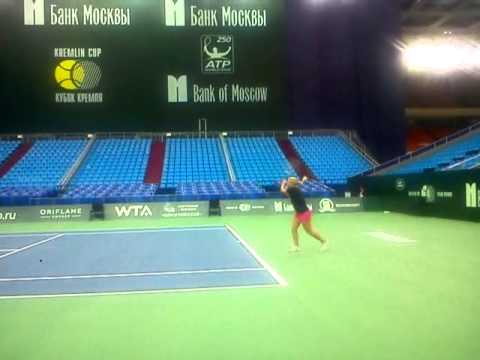 Sofia Shapatava - warming up before the match, Kremlin Cup 2012