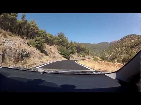 Narrow mountain road hill climb (Tripoli - Epano Chrepa Orthodox monastery, Greece) - onboard camera