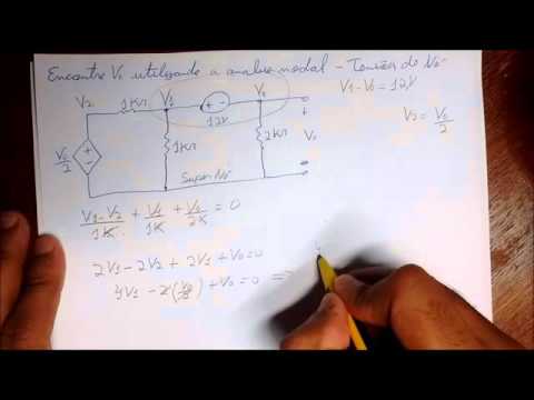 Analise Nodal - Tensões de Nó - Supernó - Exercício Resolvido 3