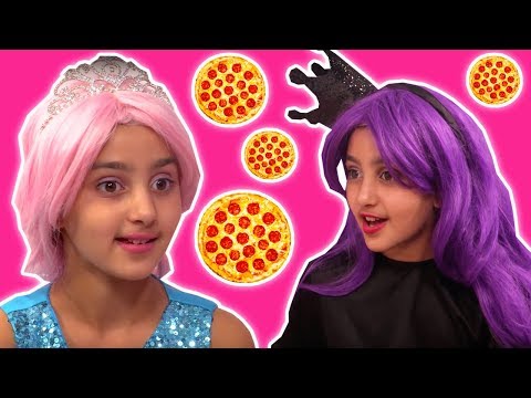 TRY NOT TO EAT CHALLENGE 🍏 Princess Olivia Vs. Malice - Princesses In Real Life | Kiddyzuzaa