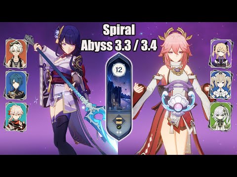 C0 Raiden DPS Taser And C0 Yae Miko Aggravate Floor 12 SPIRAL ABYSS 3.3 / 3.4 - Genshin impact