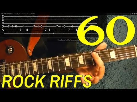 How to Play 60 Rock Riffs Guitar Lesson. Great For Beginners Video