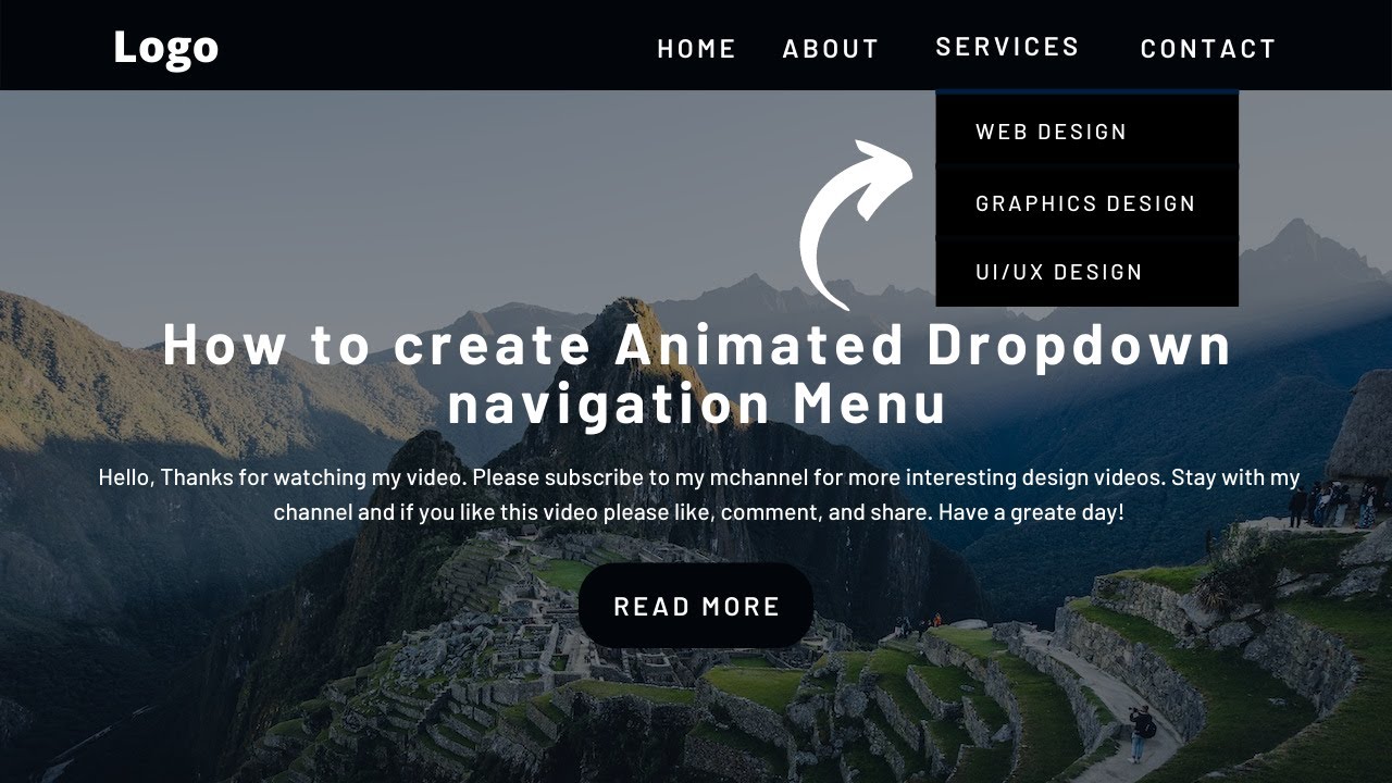 How to create Dropdown Menu using HTML CSS and JavaScript || Dropdown Navigation Bar Tutorial