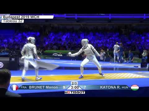 2019 245 T32 08 F S Individual Budapest HUN WCH YELLOW KATONA HUN vs BRUNET FRA