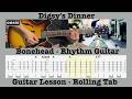 Digsy's Dinner - Oasis - Rhythm Guitar - Bonehead - Rolling Tab - Lesson - Demonstration - Cover