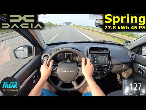 Thumbnail for 2023 Dacia Spring Electric (45 PS) TOPSPEED POV How Fast Can It Really Go? Pure EV Push! Only 45 PS! by video, Front-wheel drive, video f, vide
