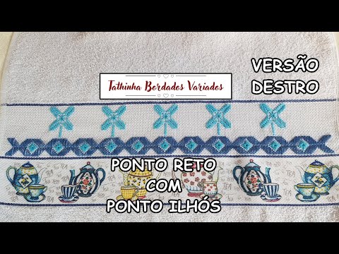 *270* BORDADO EM PONTO RETO E PONTO ILHÓS VERSÃO DESTRO - Tathinha Bordados Variados